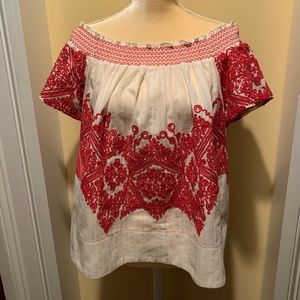 Plenty by Tracy Reese Off the Shoulder Peasant Blouse Size M
